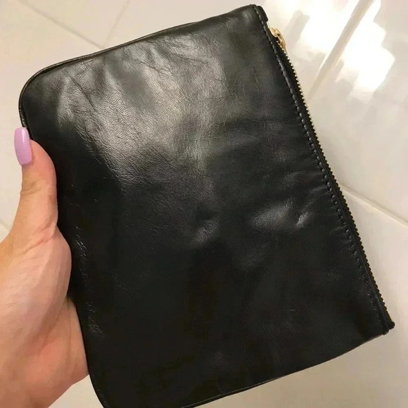 NWT Balmain x H&M Blue Suede Zipper Pouch - Picture 4 of 5